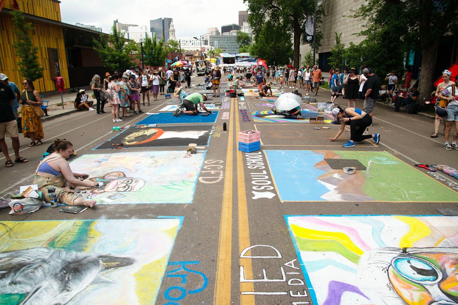 More than 200 chalk artists created original works in Denver's Golden Triangle neighborhood